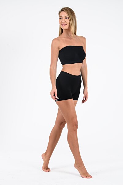 Leepsy Seamless Sabit 3'lü Crop Top Straplez Büstiyer Rahat Esnek Dikişsiz