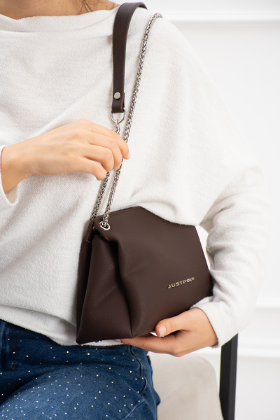 Just Polo Just P0Lo Women's Brown Chain Detailed Shoulder Bag-Bd6082