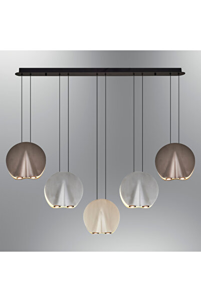 Özcan Aydınlatma 5732-5AS-28 Oyster 5'li Sıralı Sarkıt Mixed