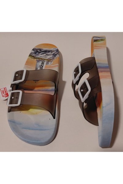 GEZER Anatomical Sole Adjustable Buckled Beach, Pool, Balcony, Terrace, Bathroom, Home and Street Slipper
