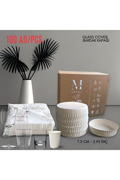 Asb Ambalaj Bardak Kapağı Kağıt, Bardak Kapağı Karton, Cam Bardak Kapağı 75 m...