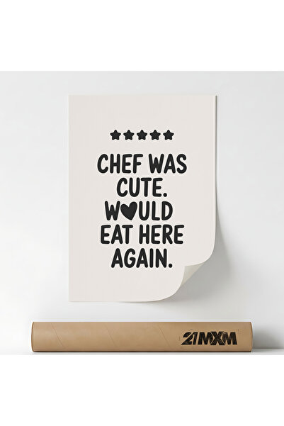 21mxm Poster decorativ tipografic, Cute Chef, stil modern, A3, 29.7x42cm