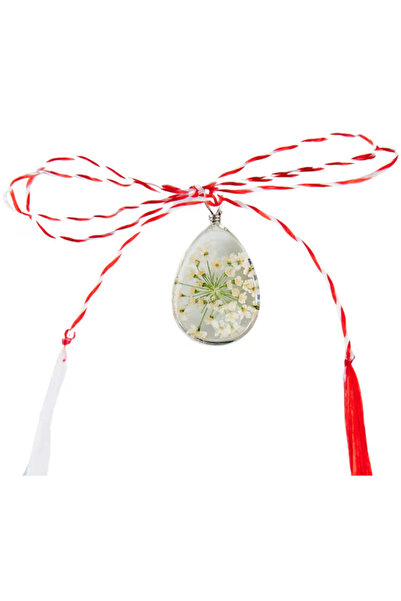 RoveZone Premium pendant-type martisor, handmade, with heart-shaped flower