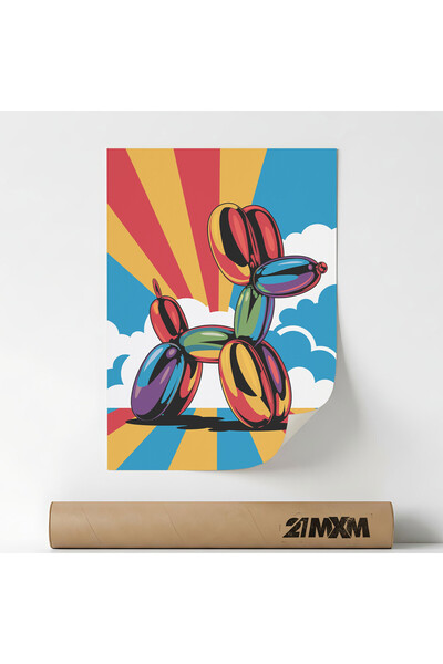 21mxm Poster decorativ, ilustratie pop art, Retro balloon Pop Art, Fara Rama
