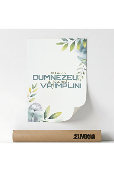 21mxm 'What God Has Promised, He Will Fulfill' Textile Poster – Minimalist De...