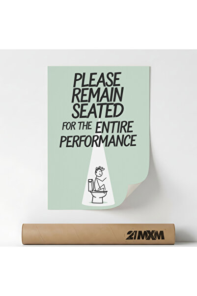 21mxm Poster decorativ, pentru baie, Please Remain Seated, A3 (29.7 x 42 cm),...