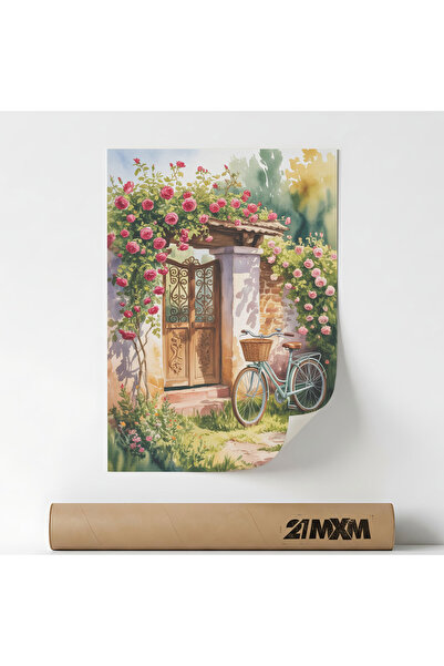 21mxm Poster 'Garden With Blooming Roses' Pe Panza Mata – Design Minimalist, ...