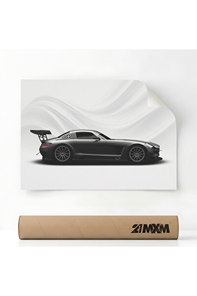 21mxm Αφίσα Auto Premium - 1353 2011 SLS AMG GT3 - Μαύρο – Μινιμαλιστικός Σχε...