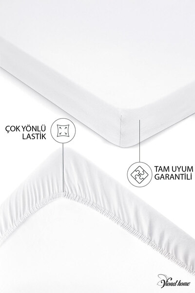 Vionel Home %100 Pamuk Penye Premium Lastikli Çarşaf | Tek Kişilik | Çift Kişilik | Battal Boy