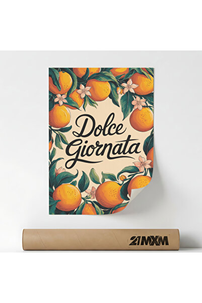 21mxm Poster decorativ, mesaj tipografic italian, Dolce Giornata, Fara Rama