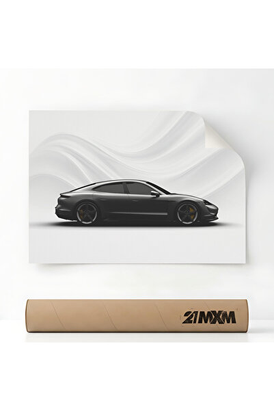 21mxm Poster Auto Premium - 1475 Taycan – Design Minimalist, A3 (29.7 x 42 cm...