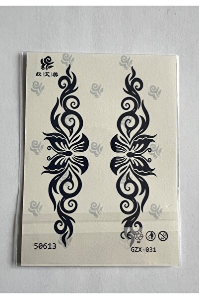 Airbrush Tattoo Kelebek Şerit Yarı Kalıcı Geçici Dövme Sonradan Kararan 1 Ayl...