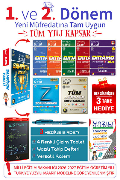 Tonguç Yayınları 6. Sınıf Tüm Dersler Şampiyon Soru Bankası Seti | Yeni Nesil...