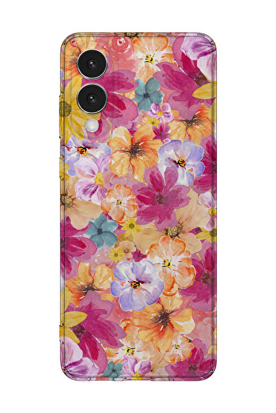 lelia غطاء هاتف شفاف مطبوع متوافق مع سامسونج جالاكسي S25 إيدج |   مجموعة فلور...