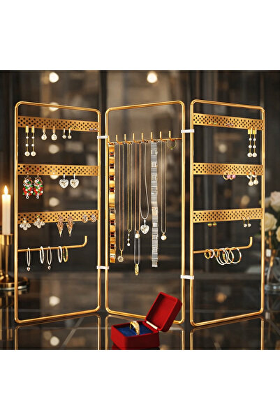 İDEXAL Jewelry Organizer Box Decorative Jewelry Stand 3 Pieces Necklace Ring ...