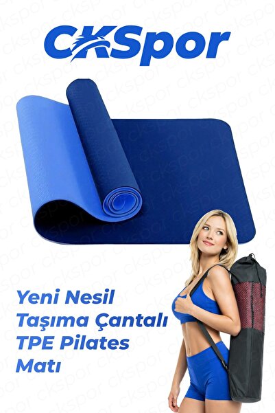 CKSpor 6 mm TPE Kaymaz Pilates Yoga Matı 180x60 cm Taşıma Çantalı Profesyonel...