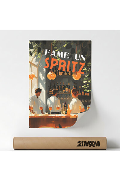 21mxm Poster Decorativ Stil Italian 'Aperitivo 1', Material Textil, Fara Rama