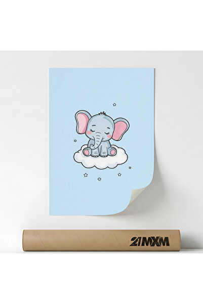 21mxm Poster Decorativ '05 Sleepy Elefant', Material Textil, A4 (21 x 29.7 cm...