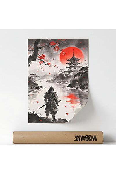 21mxm Poster decorativ Samurai Japonez, design modern, material textil, 29.7x...