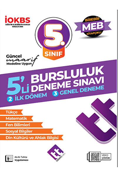 Efsane Yayınları 5.Sınıf tt Talenteam Bursluluk 5 Li Deneme Sınavı / İOKBS Bu...