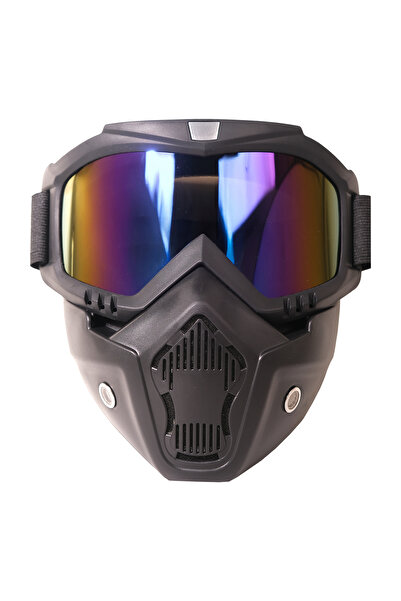 GP KOMPOZİT Msk001 Enduro / Off-Road Masked Mirrored Motorcycle Goggles Blue