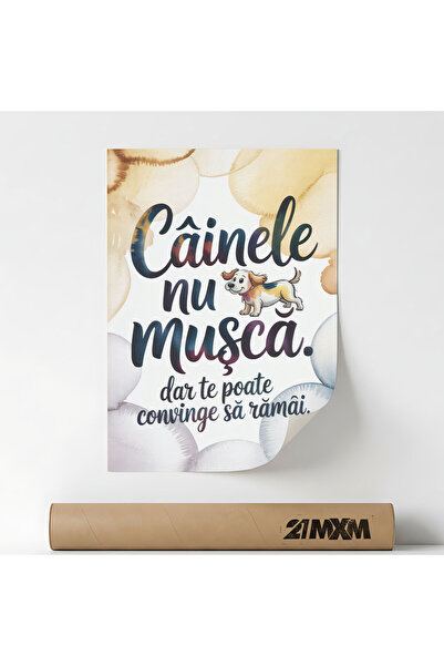 21mxm Αφίσα με αστείο μήνυμα, θέμα σκύλου, Ο Σκύλος Δεν Δαγκώνει, A4 (21 x 29...