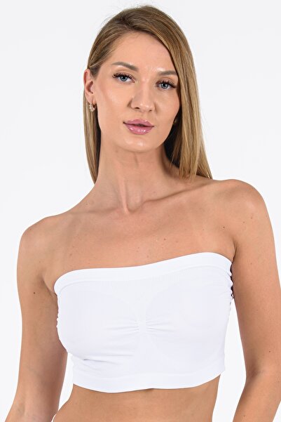 Leepsy Seamless Fixed 3-Piece Crop Top Strapless Bustier Comfortable Flexible...