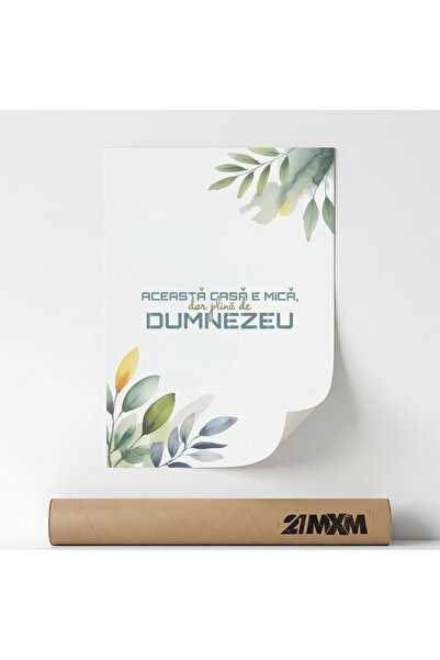 21mxm Poster decorativ, Citat crestin inspirational, material textil, 29.7x42...