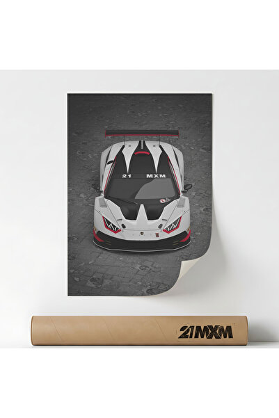 21mxm Αφίσα αυτοκινήτου Premium - Huracan GT3 EVO-2 04 – Μινιμαλιστικός σχεδι...