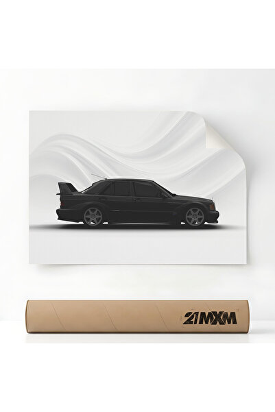 21mxm Poster Auto Premium - 1565 190E EVO II - Negru – Design Minimalist, A3 ...