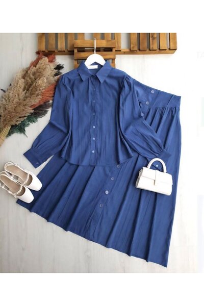 TrendParis Classic Cut Nubuck Cupra Skirt Jewelry