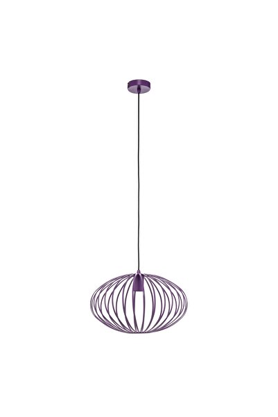 Lindby Maivi pendulum chandelier, metal, purple, 40 x 150 cm
