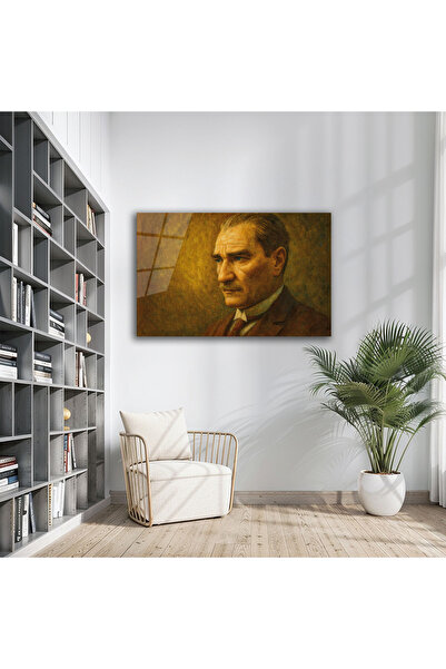 B&G DESIGN Tablou din sticlă temperată Portret Ataturk, de înaltă definiție, ...