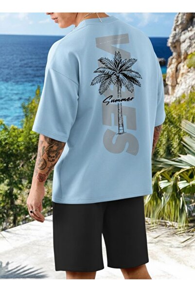 COMANCHERO Unisex Vibes Palm Tree Printed T-Shirt and Shorts Top and Bottom Set