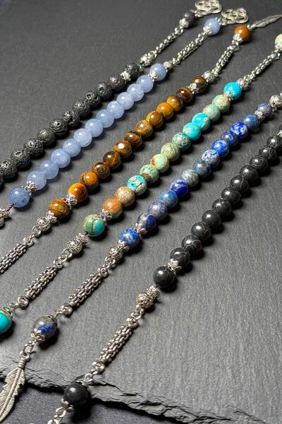 TESBİHKENTİ Set of 6 Natural Stone Zaza Prayer Beads