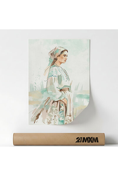 21mxm Poster 'Folcor Romanesc 17' Pe Panza Mata – Design Minimalist, Fara Rama