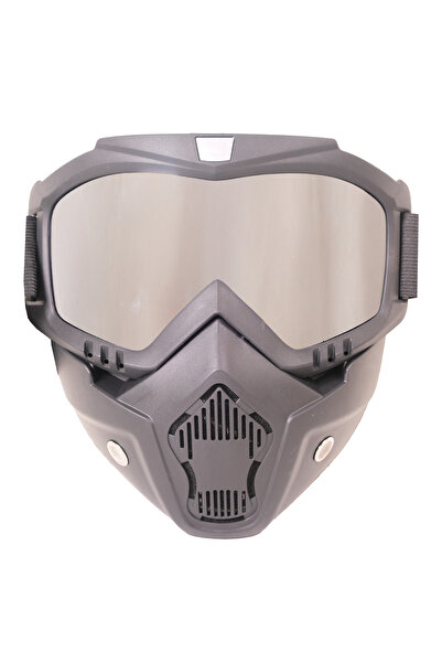 GP KOMPOZİT Msk001 Enduro / Off-Road Masked Mirrored Motorcycle Goggles Gray