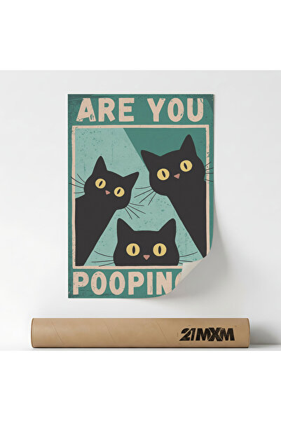 21mxm Poster decorativ, pentru baie, What Are You Doing - Cats, A3 (29.7 x 42...