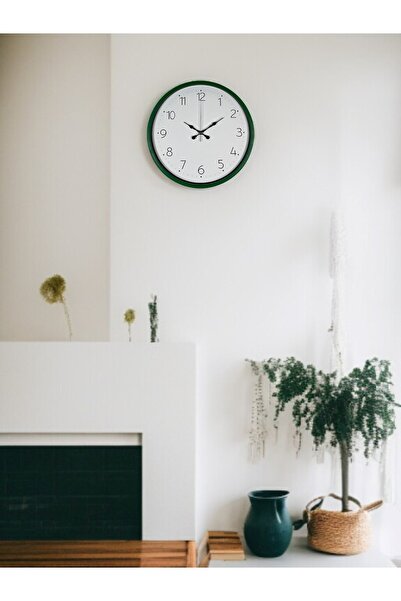 Leyaton 36 cm Green Decorative Wall Clock Lwlhm-Ytrs345