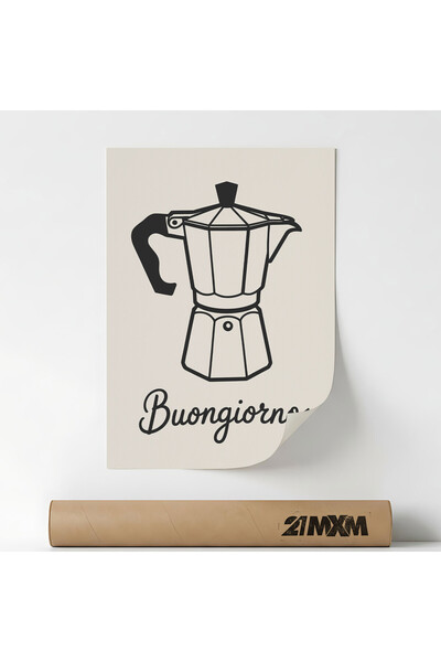 21mxm Poster decorativ Buongiorno, tipografic, 29.7x42cm, fara rama