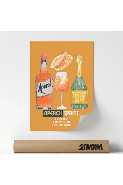 21mxm Poster Decorativ Stil Italian 'Aperitivo 10', Material Textil, Fara Rama