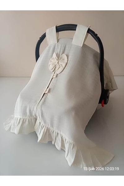 kalbimbaby Fırfır detaylı fiyonk ve çıtçıtlı PUSEt ÖRTÜSÜ (TEK ) 3792?