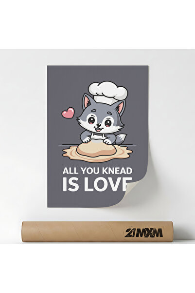 21mxm Poster decorativ „83 Wolf - Tot ce frământi este dragoste”, Material te...