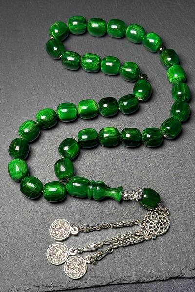 TESBİHKENTİ 13 mm Large Size Faturan Ottoman Style Crimped Amber Prayer Beads