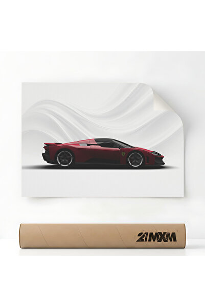 21mxm Poster Auto Premium - 1854 F80 Red – Design Minimalist, A4 (21 x 29.7 c...