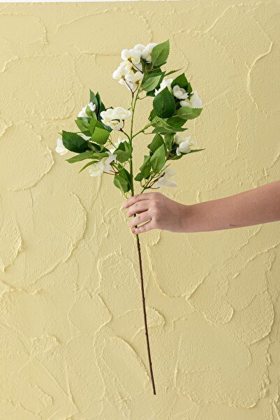 Güleç Yapay Çiçek Yapay Lux Menekşe Dalı Kırık Beyaz 80 cm 5 Yaprak