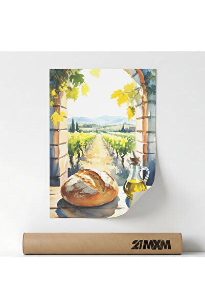 21mxm Posterul „Pâine proaspătă și lumină de vie” Pe Panza Mata – Design mini...
