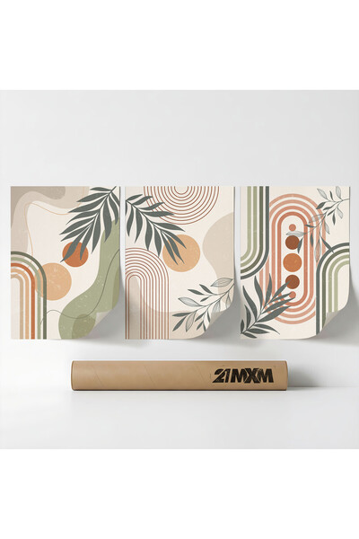 21mxm Set 3 Postere Decorative Boho 'Sun-Moon-Celestial 7', Material Textil, ...