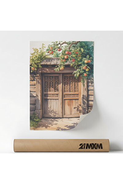 21mxm Poster 'Village Gate With Carved Wood Details' Textil – Design Minimali...