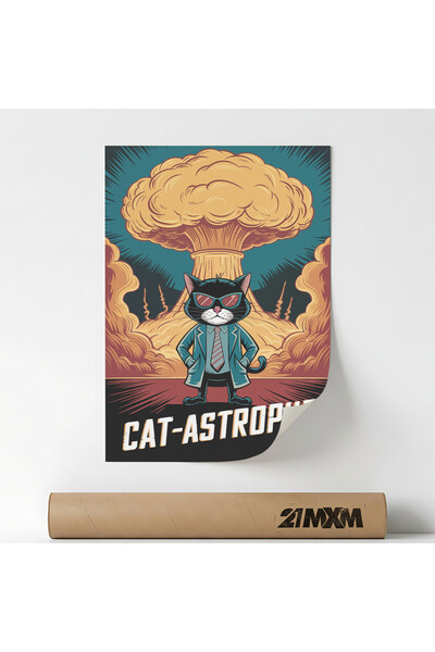 21mxm Poster Decorativ '50 Cat Astrophe', Material Textil, Fara Rama